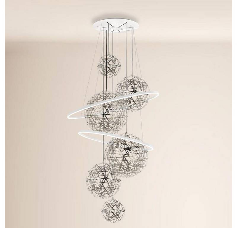 s.luce Pendelleuchte Fusion LED Galerieleuchte XXL Weiß, Chrom, Warmweiß von s.luce