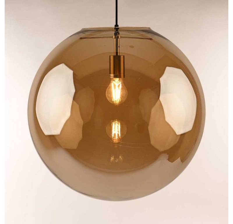 s.luce Pendelleuchte Galerieleuchte Orb Glaskugel 5m Abhängung Gold, Amber von s.luce