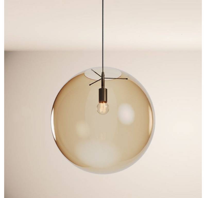 s.luce Pendelleuchte Galerieleuchte Orb Glaskugel 5m Abhängung Schwarz, Amber von s.luce