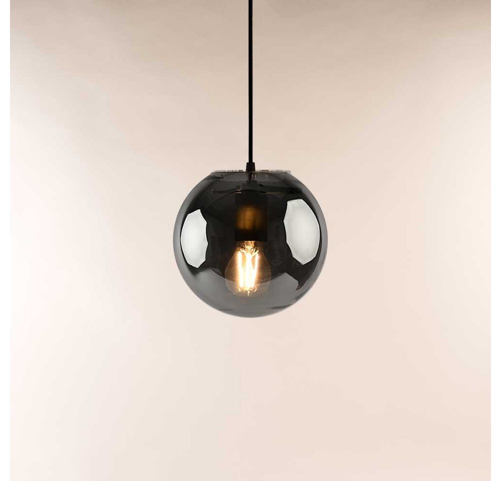 s.luce Pendelleuchte Galerieleuchte Orb Glaskugel 5m Abhängung Schwarz/Rauch von s.luce