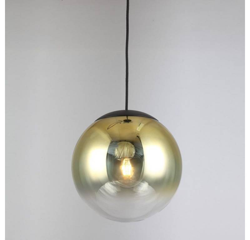 s.luce Pendelleuchte Galerieleuchte Progress Glas mit Farbverlauf 5m Abhängung Gold von s.luce