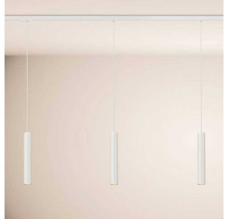 s.luce Pendelleuchte Hängelampe Crutch inkl. 1-Phasen-Schienensystem Endeinspeiser Weiß von s.luce