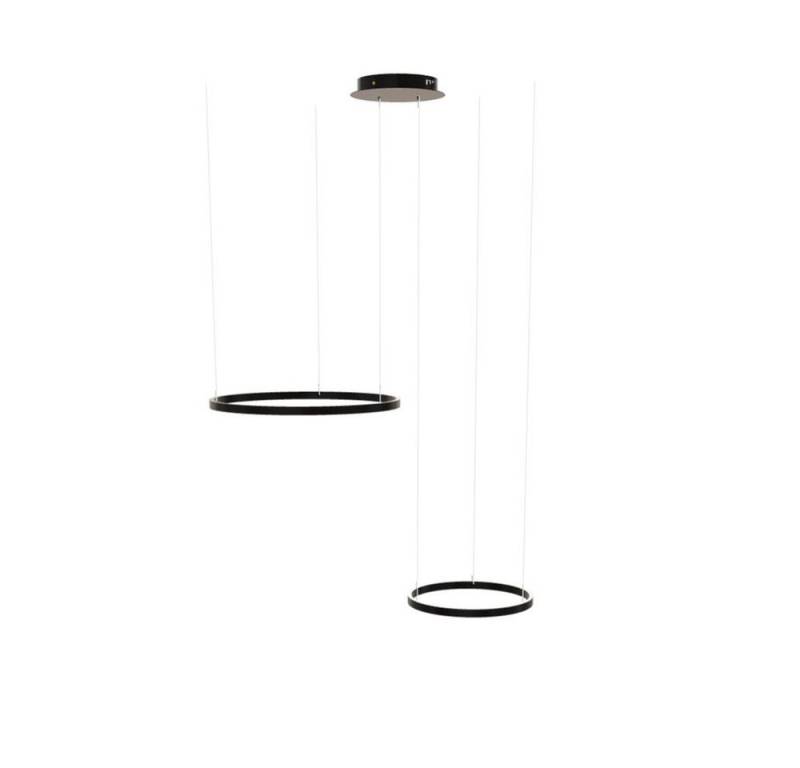 s.luce Pendelleuchte LED 2er-Ring Hängelampen Kombination Exzentrisch Schwarz, Warmweiß von s.luce