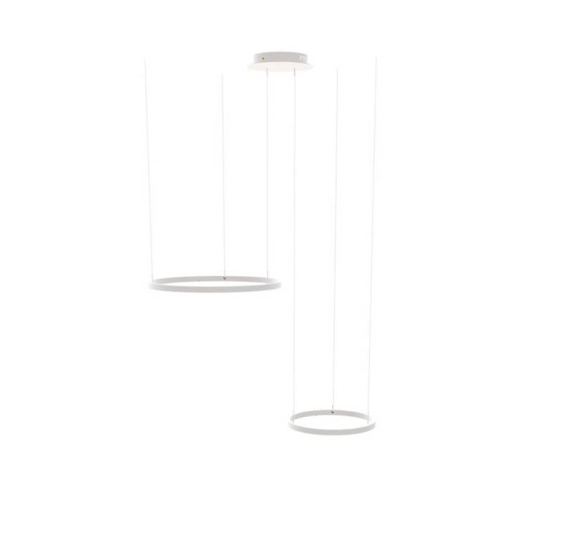 s.luce Pendelleuchte LED 2er-Ring Hängelampen Kombination Exzentrisch Weiß, Warmweiß von s.luce