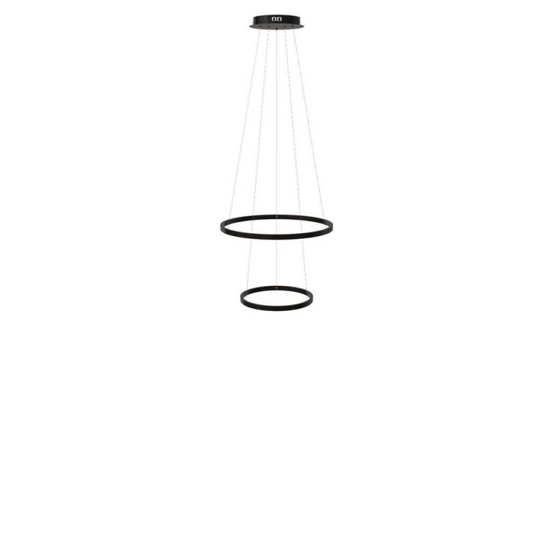 s.luce Pendelleuchte LED 2er-Ring Hängeleuchten Kombination Zentrisch Schwarz, Warmweiß von s.luce