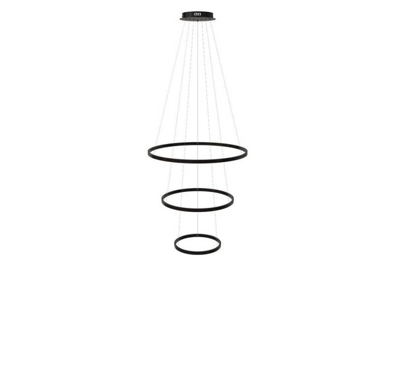 s.luce Pendelleuchte LED 3er-Ring Hängeleuchten Kombination Zentrisch Schwarz, Warmweiß von s.luce