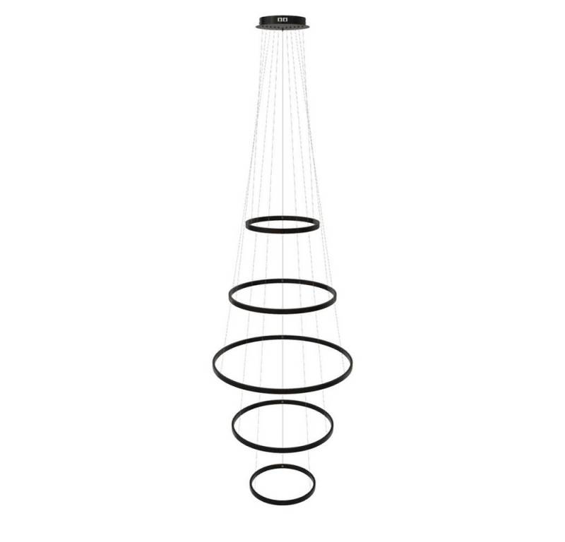 s.luce Pendelleuchte LED 5er-Ring Pendelleuchten Kombination Zentrisch Schwarz, Warmweiß von s.luce