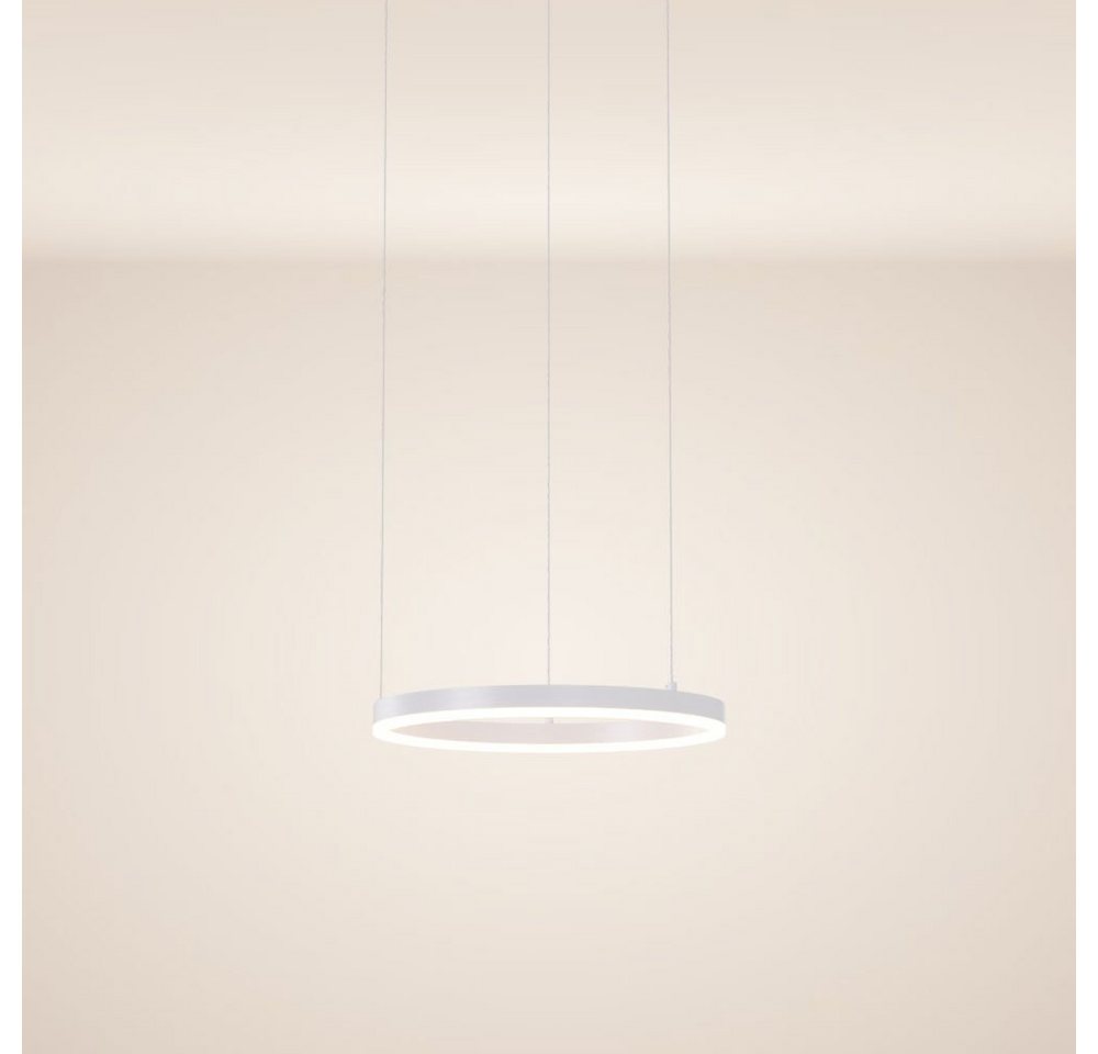 s.luce Pendelleuchte LED Hängelampe Ring 40 5m Abhängung Weiß, Warmweiß von s.luce