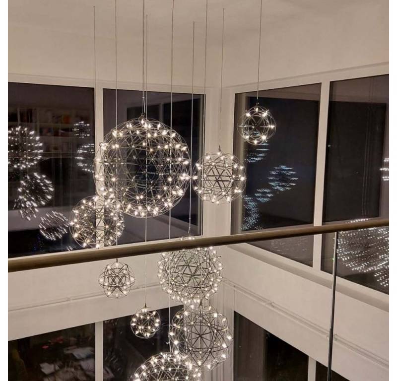 s.luce Pendelleuchte LED Hängeleuchte Atom Dimmbar Chrom, Gold oder Schwarzchrom, Warmweiß von s.luce