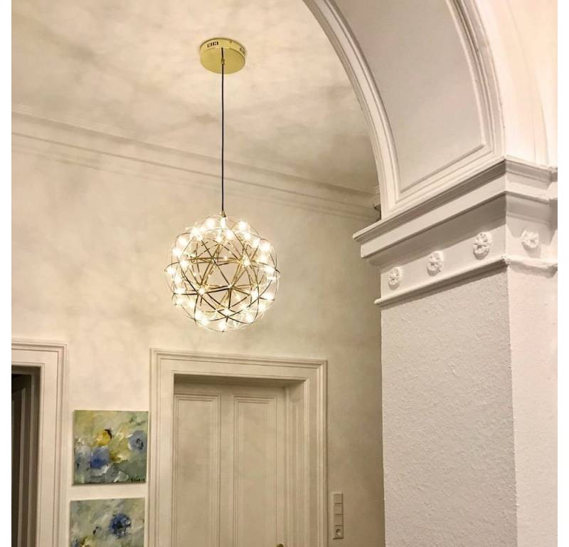 s.luce Pendelleuchte LED Hängeleuchte Atom Dimmbar Chrom, Warmweiß von s.luce