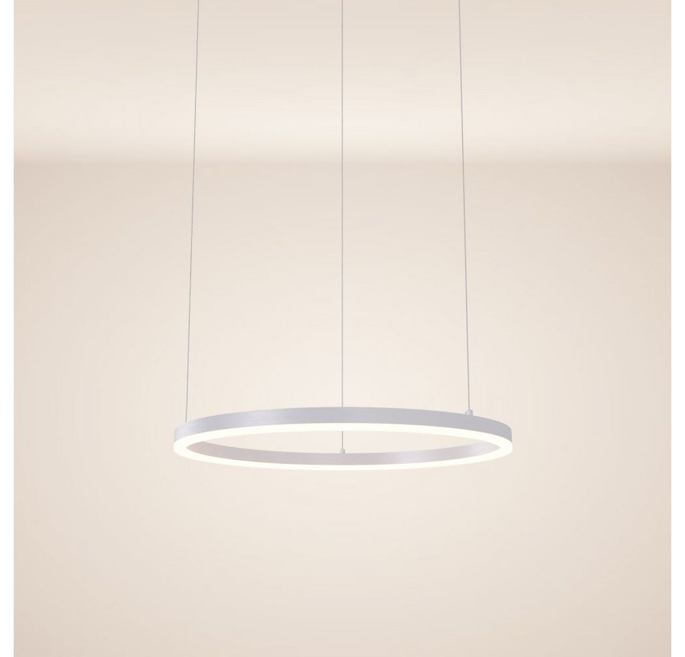 s.luce Pendelleuchte LED Hängeleuchte Ring 60 5m Abhängung Weiß, Warmweiß von s.luce