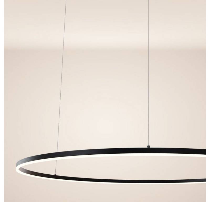 s.luce Pendelleuchte LED Pendelleuchte Ring 150 direkt oder indirekt 5m Abhängung Schwarz, Warmweiß von s.luce