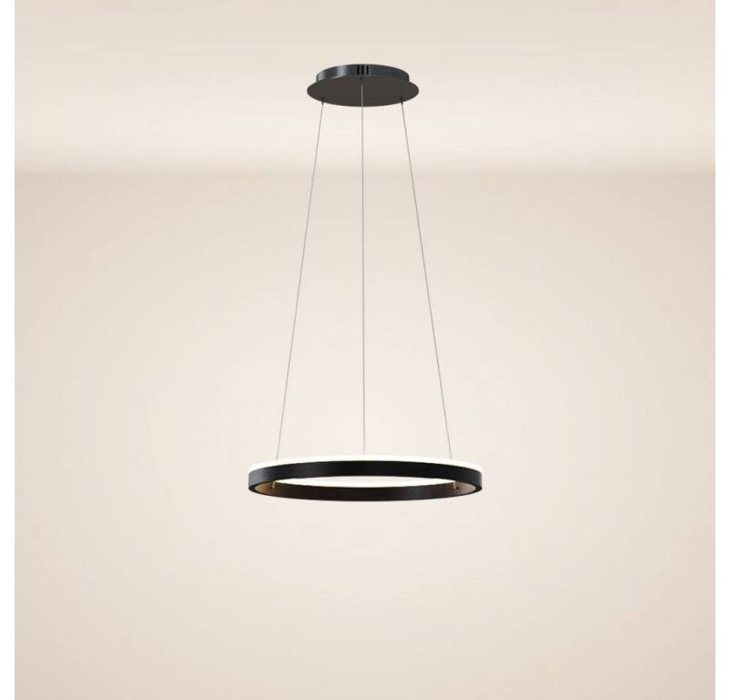 s.luce Pendelleuchte LED Ring Pendelleuchte rund Direkt oder Indirekt Schwarz, Warmweiß von s.luce