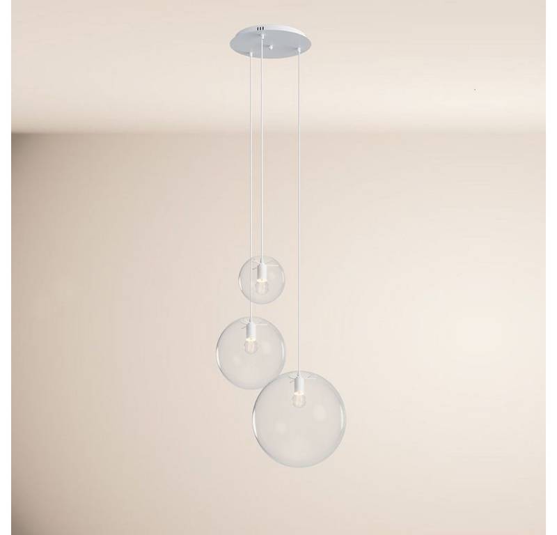 s.luce Pendelleuchte Orb 3-flammige Galerieleuchte Modular Klar, Weiß von s.luce