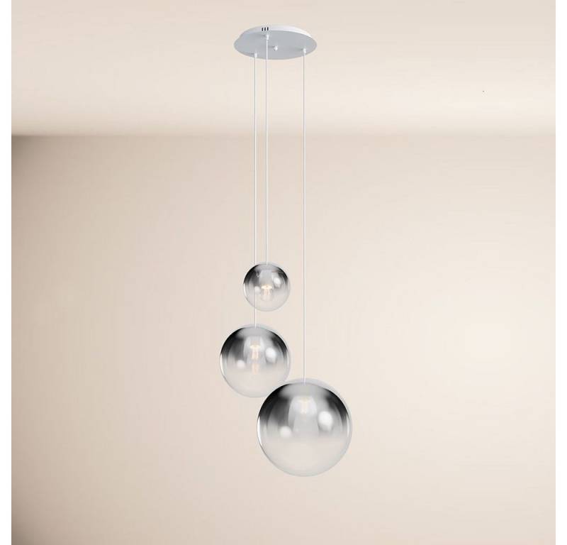 s.luce Pendelleuchte Orb 3-flammige Galerieleuchte Modular Rauch Verlauf, Weiß von s.luce