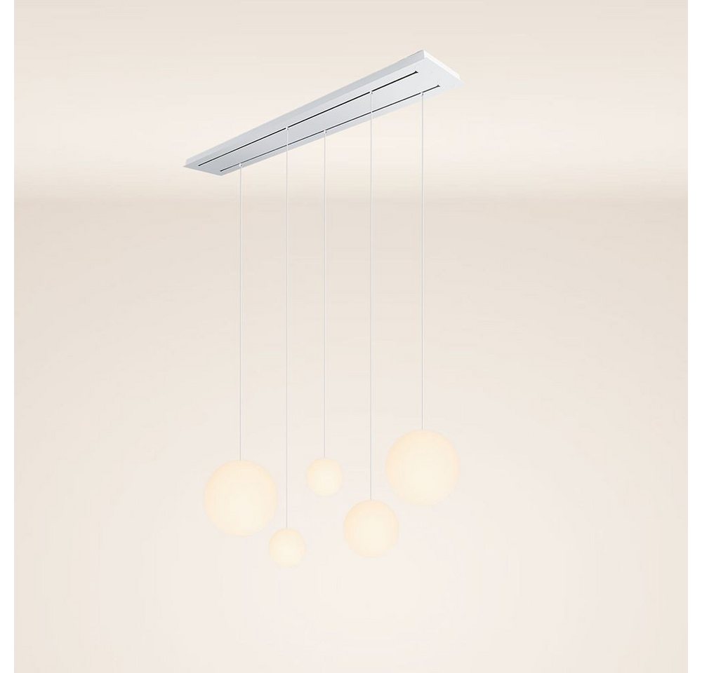 s.luce Pendelleuchte Orb 5-flammige Esstischlampe 2-reihig 160cm Weiß s.luce Pendelleuchte Orb 5-flammige Esstischlampe 2-reihig 160cm Weiß von s.luce