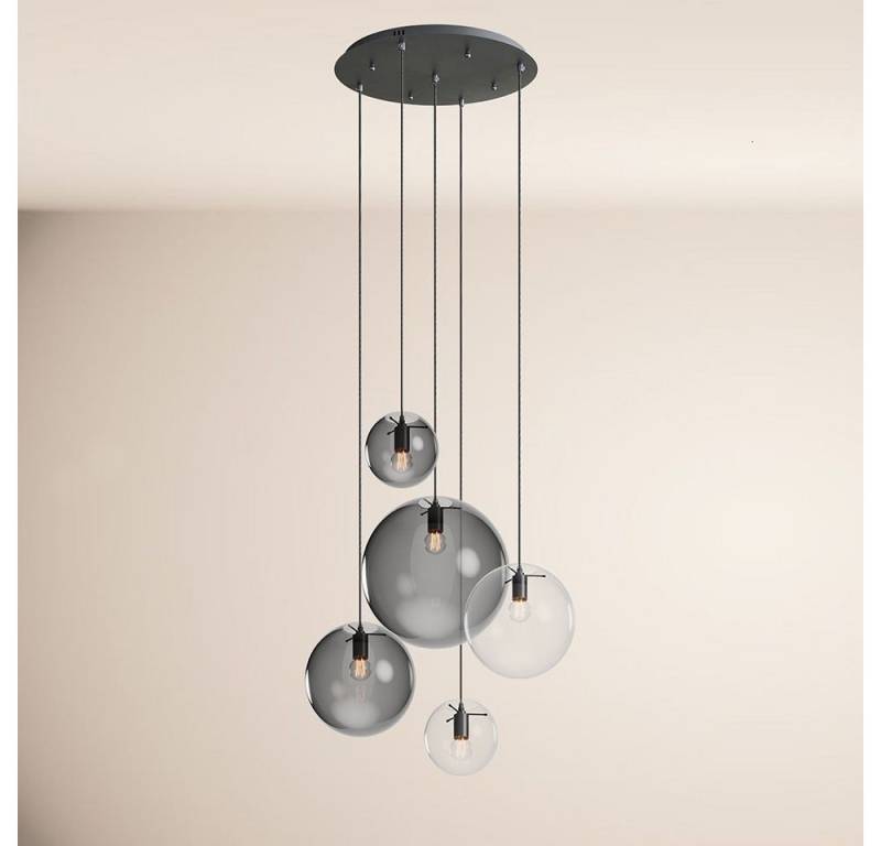 s.luce Pendelleuchte Orb 5-flammige Galerielampe Modular Rauch, Klar von s.luce