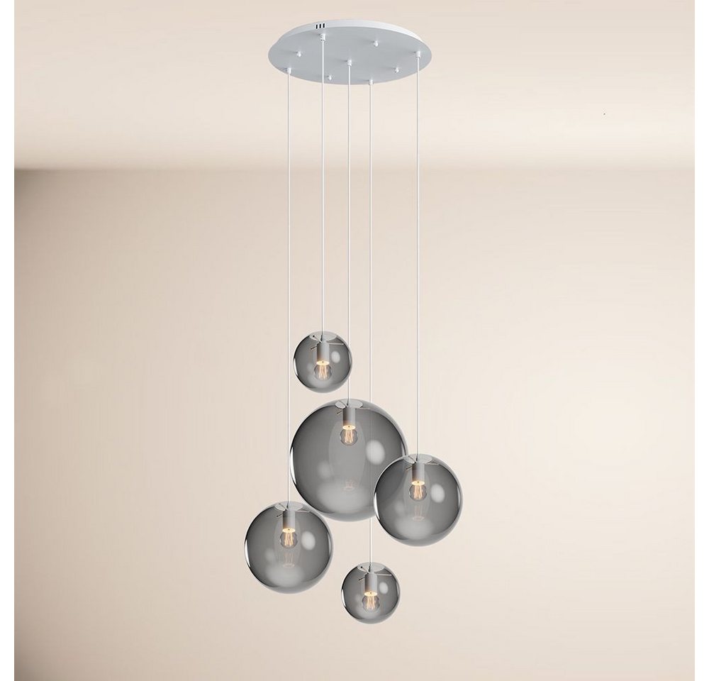 s.luce Pendelleuchte Orb 5-flammige Galerielampe Modular Rauch, Weiß s.luce Pendelleuchte Orb 5-flammige Galerielampe Modular Rauch, Weiß von s.luce
