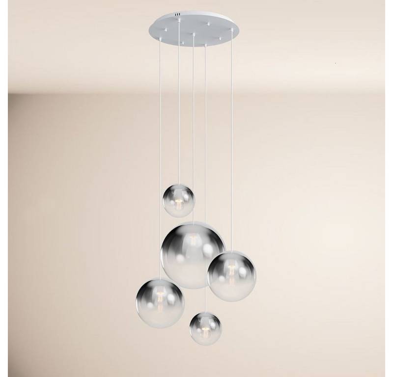 s.luce Pendelleuchte Orb 5-flammige Galerielampe Modular Rauch Verlauf, Weiß von s.luce