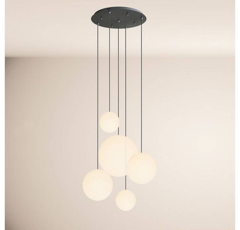 s.luce Pendelleuchte Orb 5-flammige Galerielampe Modular Weiß, Schwarz von s.luce