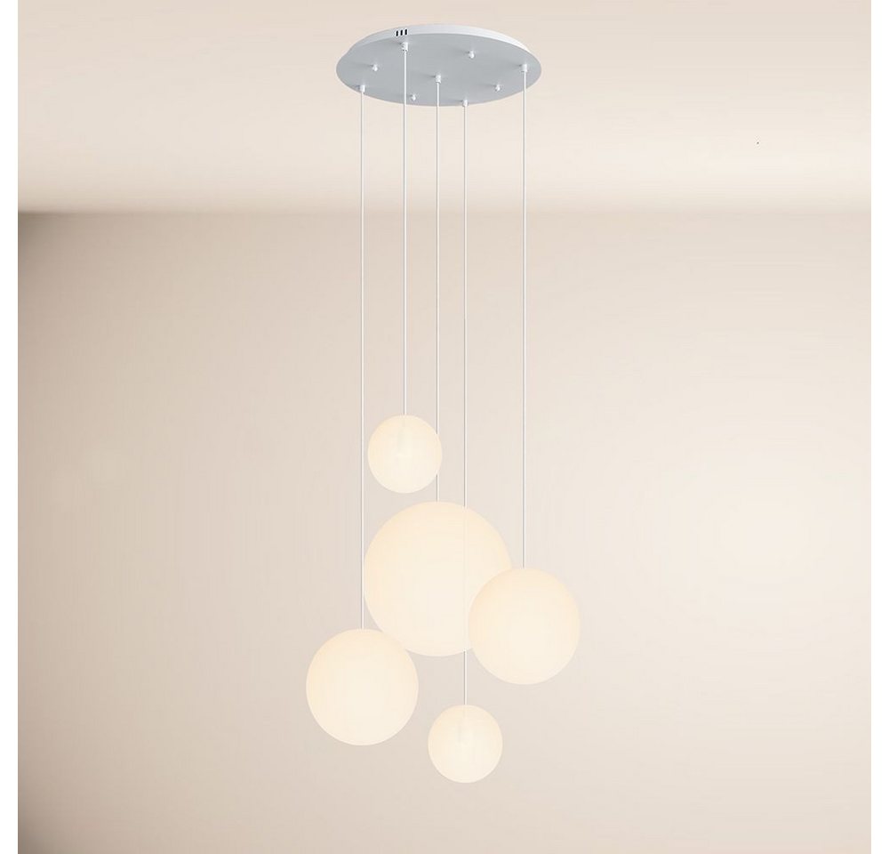 s.luce Pendelleuchte Orb 5-flammige Galerielampe Modular Weiß s.luce Pendelleuchte Orb 5-flammige Galerielampe Modular Weiß von s.luce