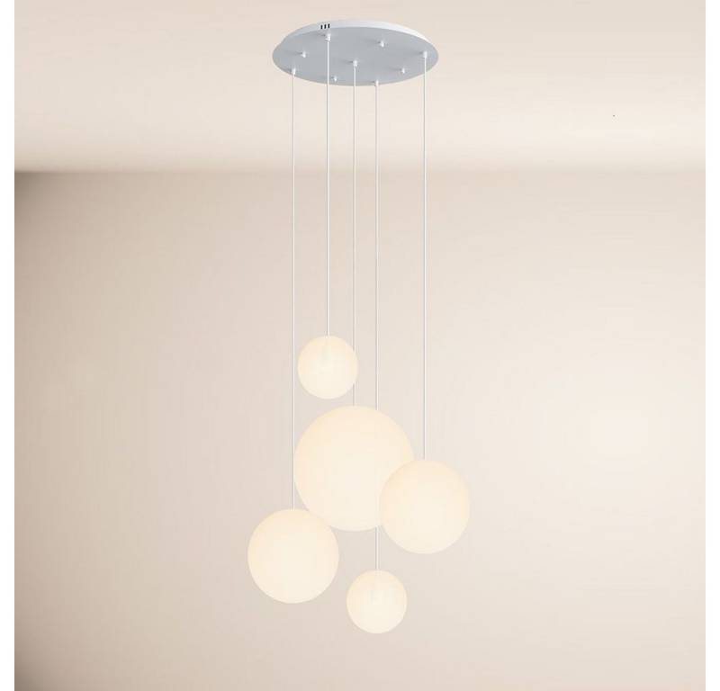 s.luce Pendelleuchte Orb 5-flammige Galerielampe Modular Weiß von s.luce
