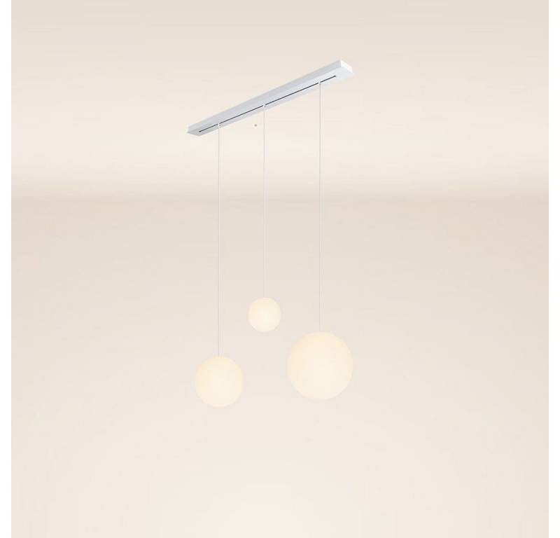 s.luce Pendelleuchte Orb Esstisch-Hängelampe 3-flammig 120cm Ø 20/30/40 Weiß von s.luce