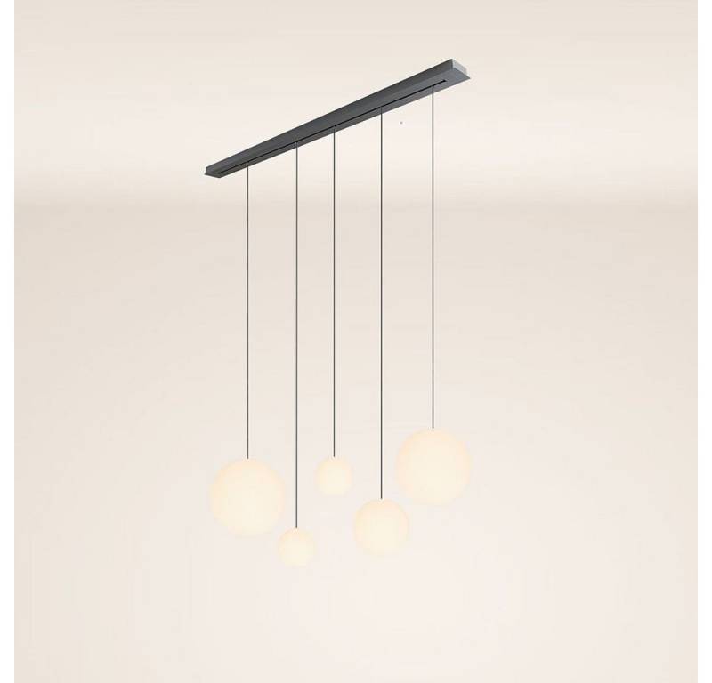 s.luce Pendelleuchte Orb Esstisch-Hängeleuchte 5-flammig 160cm Weiß von s.luce
