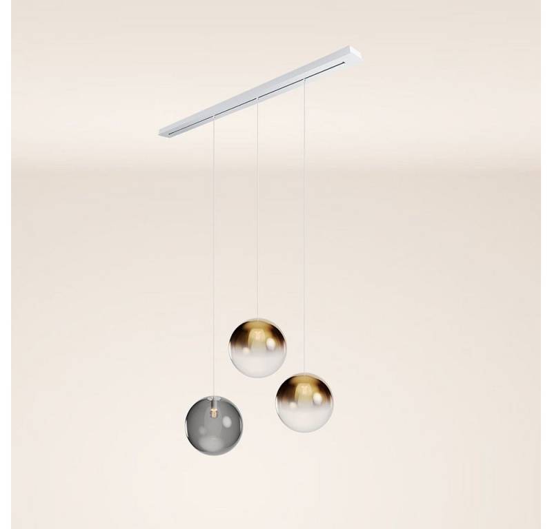 s.luce Pendelleuchte Orb Esstischleuchte 3-flammig 160cm Ø 3x40 Gold Verlauf, Rauch von s.luce