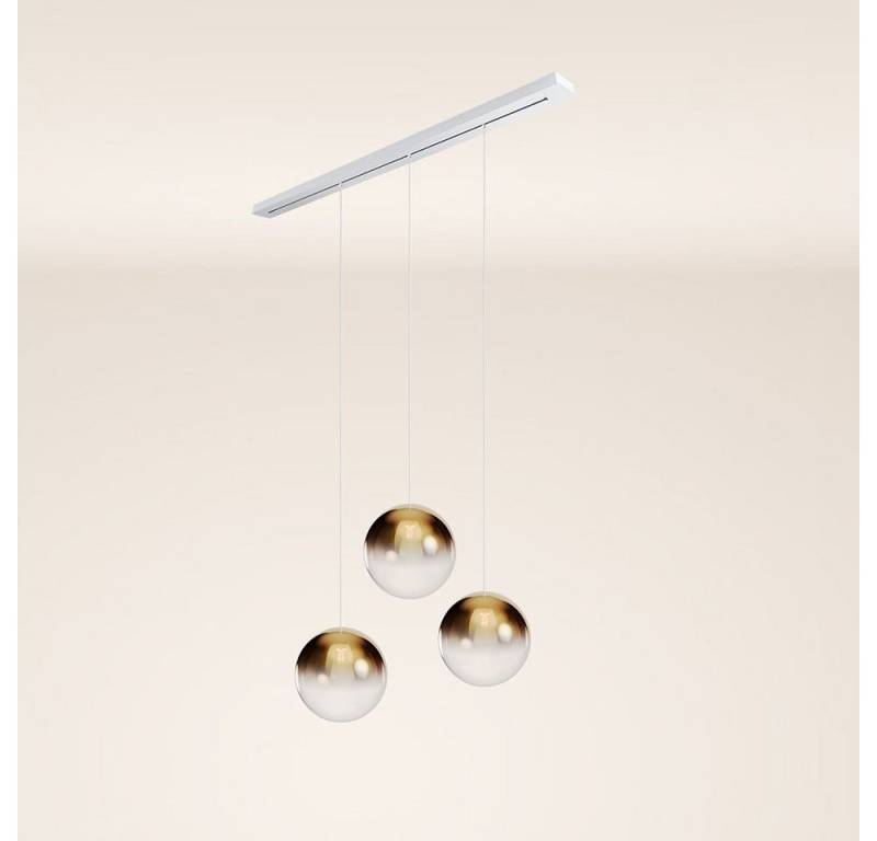 s.luce Pendelleuchte Orb Esstischleuchte 3-flammig 160cm Ø 3x40 Gold Verlauf von s.luce