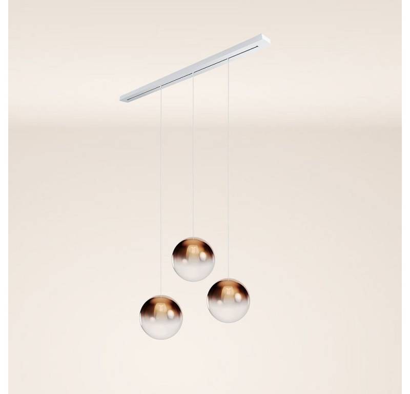 s.luce Pendelleuchte Orb Esstischleuchte 3-flammig 160cm Ø 3x40 Kupfer Verlauf von s.luce