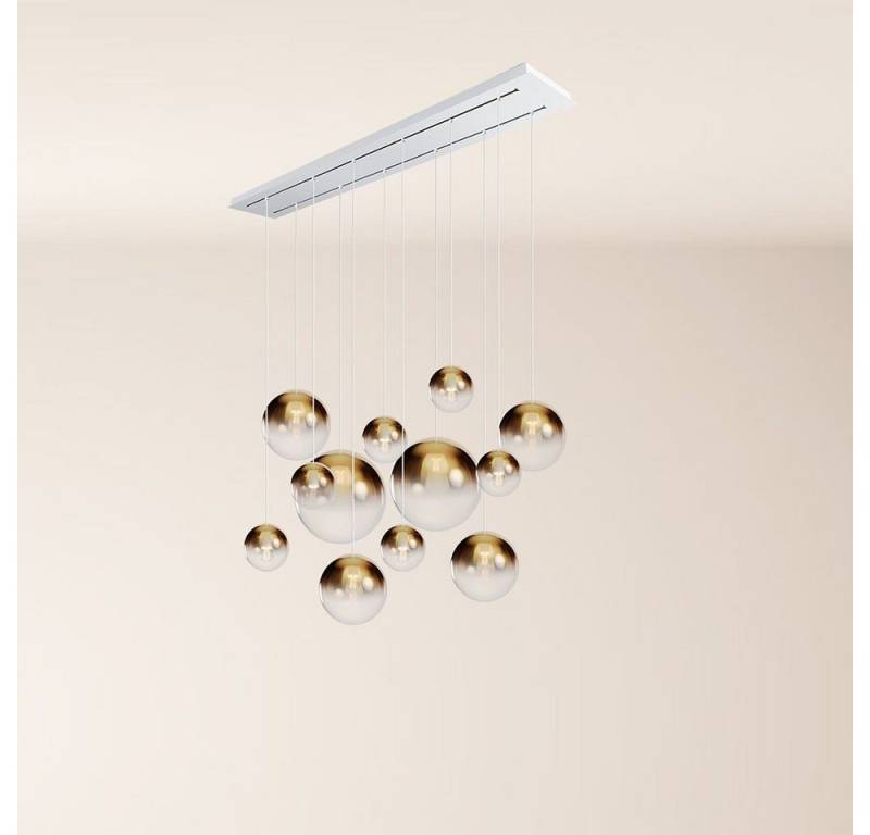 s.luce Pendelleuchte Orb Esszimmerlampe 12-flammig 160cm 2-reihig Gold Verlauf von s.luce
