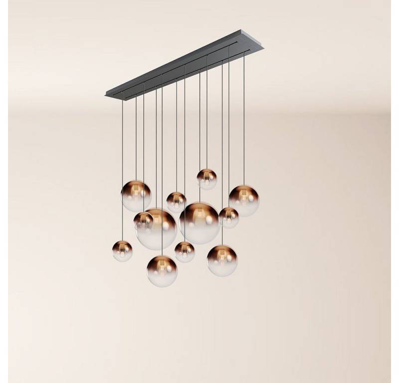 s.luce Pendelleuchte Orb Esszimmerlampe 12-flammig 160cm 2-reihig Kupfer Verlauf von s.luce