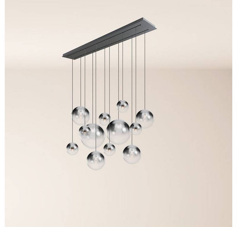 s.luce Pendelleuchte Orb Esszimmerlampe 12-flammig 160cm 2-reihig Rauch Verlauf von s.luce