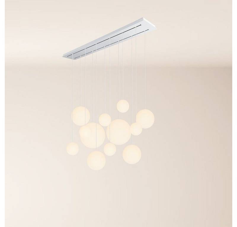 s.luce Pendelleuchte Orb Esszimmerlampe 12-flammig 160cm 2-reihig Weiß von s.luce