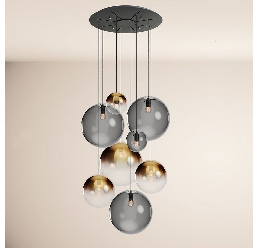 s.luce Pendelleuchte Orb Galerielampe 8-flammig Modular Gold Verlauf, Rauch s.luce Pendelleuchte Orb Galerielampe 8-flammig Modular Gold Verlauf, Rauch von s.luce