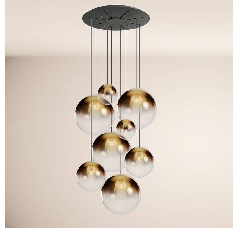 s.luce Pendelleuchte Orb Galerielampe 8-flammig Modular Gold Verlauf, Schwarz von s.luce
