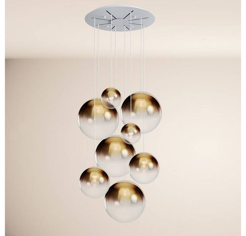 s.luce Pendelleuchte Orb Galerielampe 8-flammig Modular Gold Verlauf, Weiß von s.luce