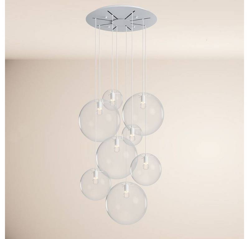 s.luce Pendelleuchte Orb Galerielampe 8-flammig Modular Klar, Weiß von s.luce