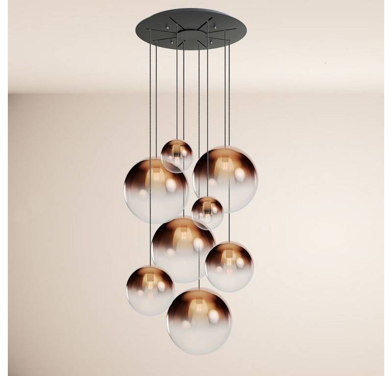s.luce Pendelleuchte Orb Galerielampe 8-flammig Modular Kupfer Verlauf, Schwarz von s.luce