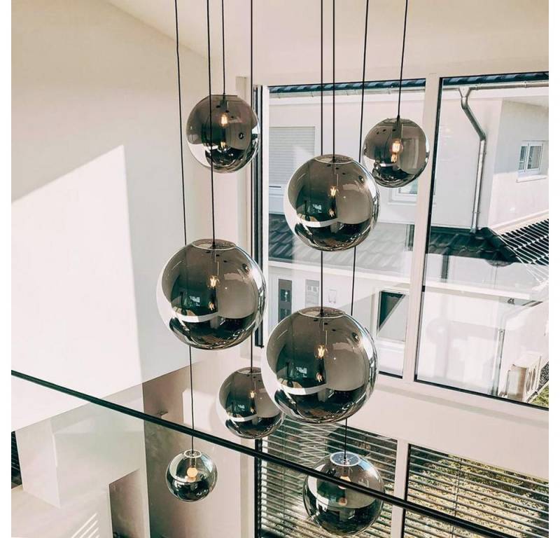s.luce Pendelleuchte Orb Galerielampe 8-flammig Modular Kupfer Verlauf, Schwarz von s.luce