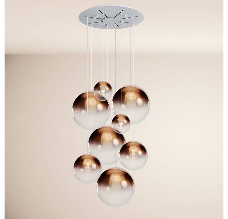 s.luce Pendelleuchte Orb Galerielampe 8-flammig Modular Kupfer Verlauf, Weiß von s.luce
