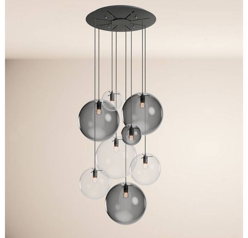 s.luce Pendelleuchte Orb Galerielampe 8-flammig Modular Rauch, Klar von s.luce