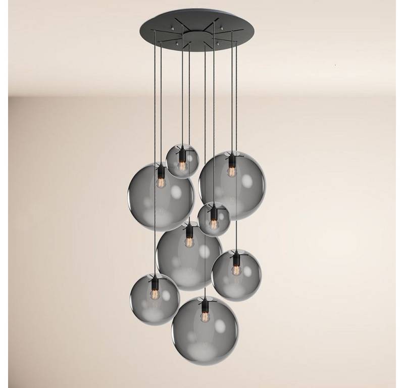 s.luce Pendelleuchte Orb Galerielampe 8-flammig Modular Rauch, Schwarz von s.luce