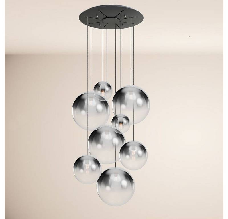 s.luce Pendelleuchte Orb Galerielampe 8-flammig Modular Rauch Verlauf, Schwarz von s.luce