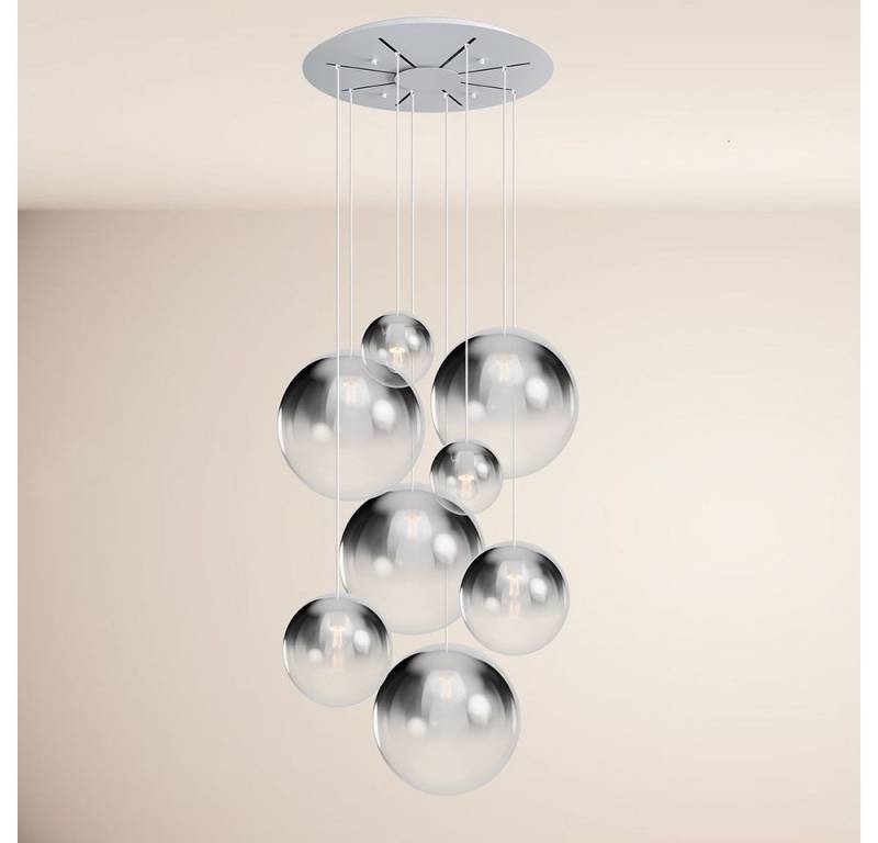 s.luce Pendelleuchte Orb Galerielampe 8-flammig Modular Rauch Verlauf, Weiß von s.luce