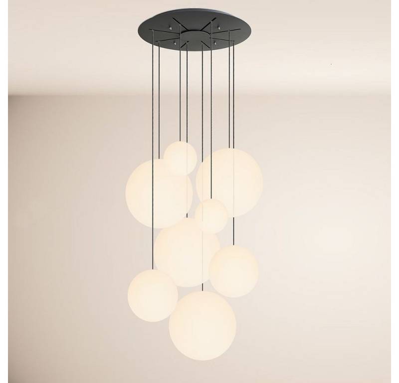 s.luce Pendelleuchte Orb Galerielampe 8-flammig Modular Weiß, Schwarz von s.luce