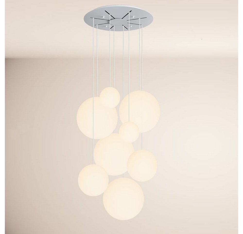 s.luce Pendelleuchte Orb Galerielampe 8-flammig Modular Weiß von s.luce