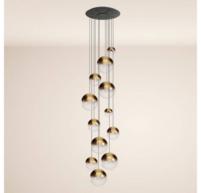 s.luce Pendelleuchte Orb Galerieleuchte 12-flammig Modular Gold Verlauf, Schwarz von s.luce