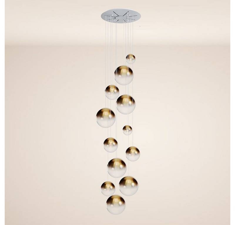 s.luce Pendelleuchte Orb Galerieleuchte 12-flammig Modular Gold Verlauf, Weiß von s.luce